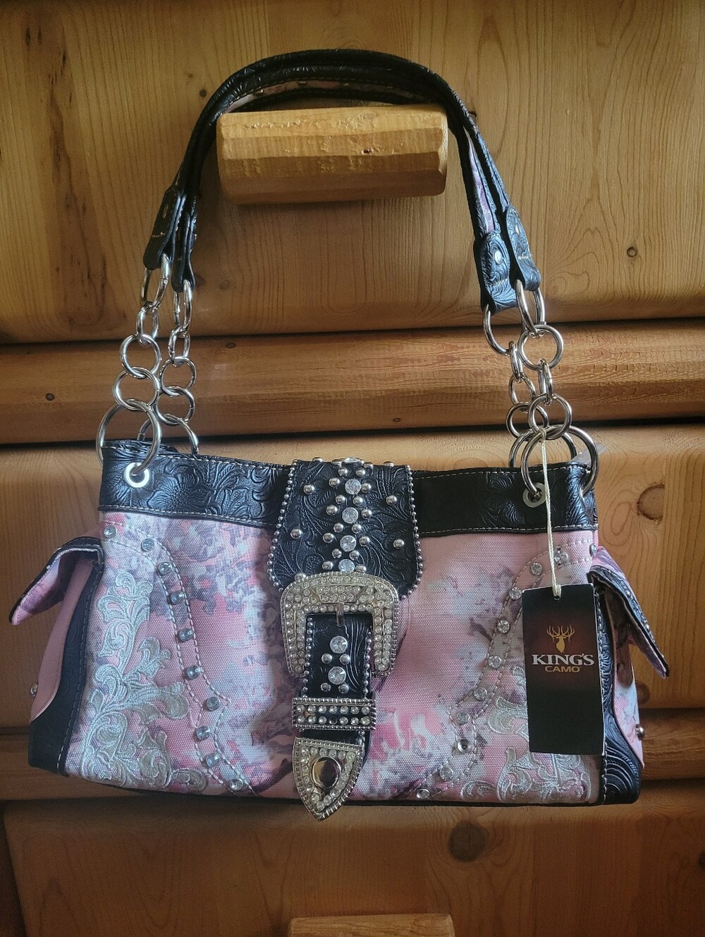 2 Piece Set New Pink Camo Kings Camo Purse and Wallet New With Tags